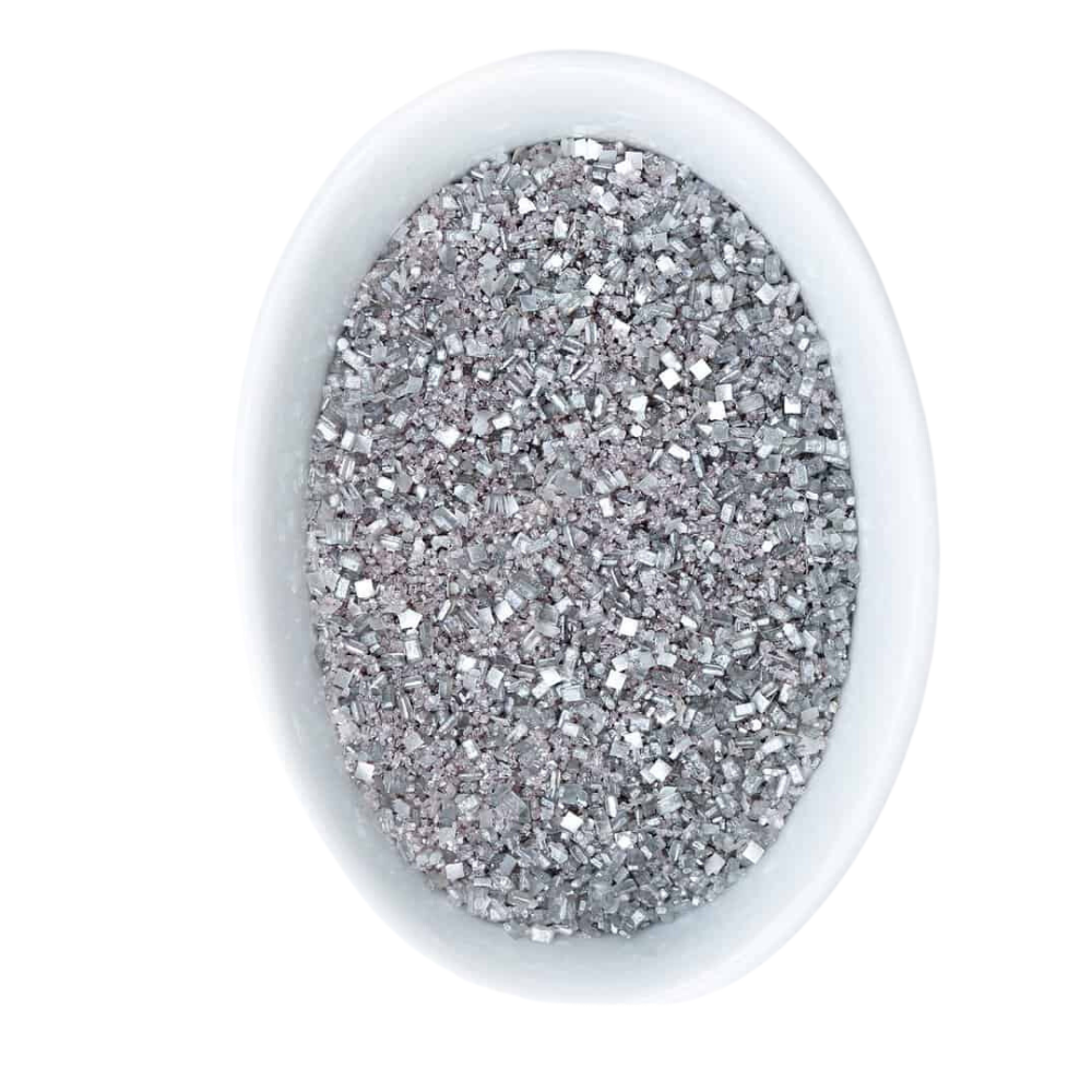 Metallic Silver Glittery Sugar™ - Bulk (6 Shakers Per Case)