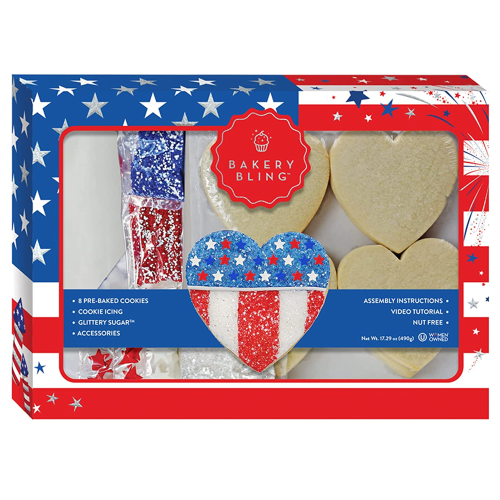Patriotic Flag Heart Designer Cookie Kit