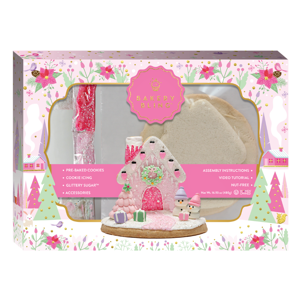 Pink Christmas House 2-D Designer Cookie Kit
