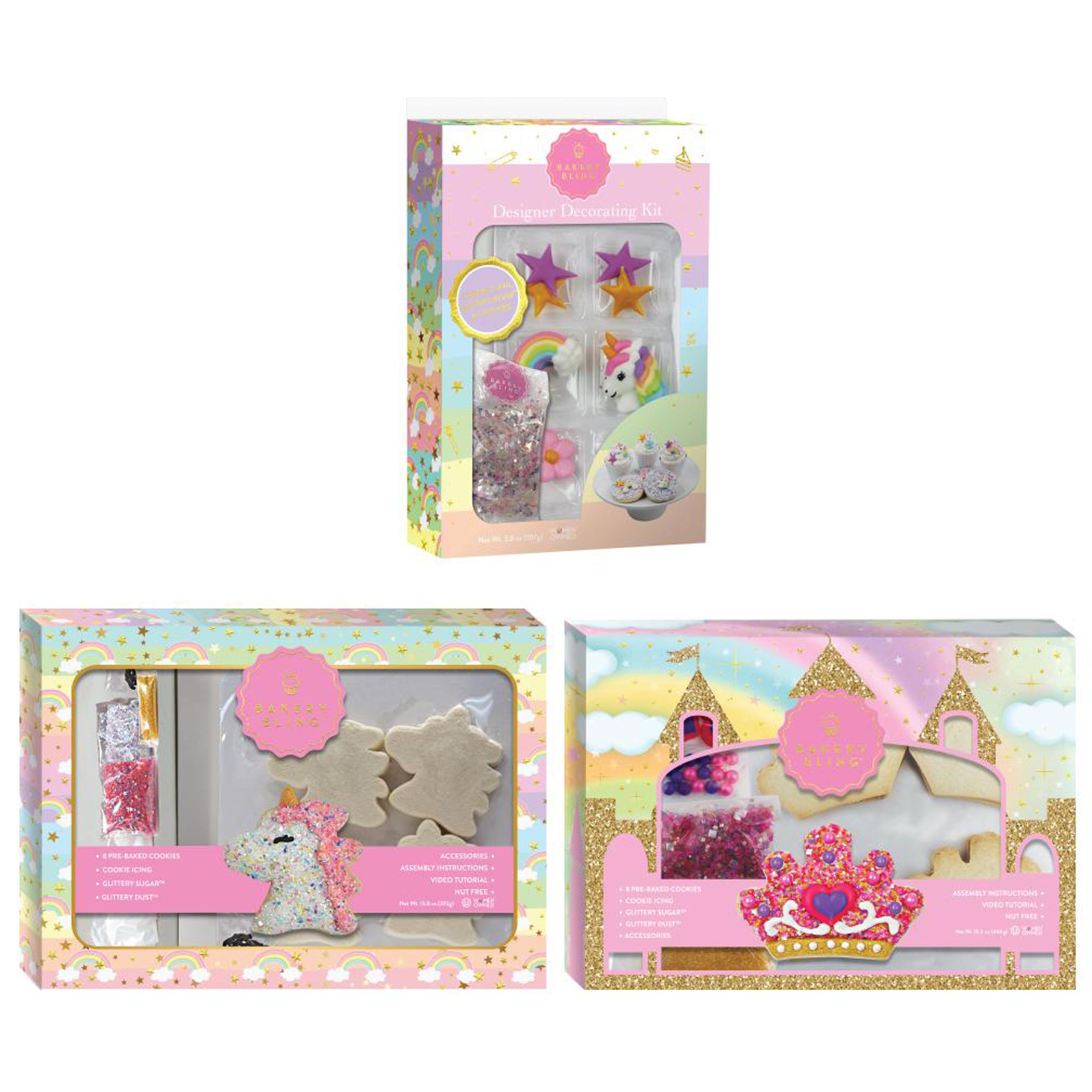 Magical Favorites Bundle (Tiara and Unicorn Cookie Kits & Unicorn Glittery Decorating Kit)