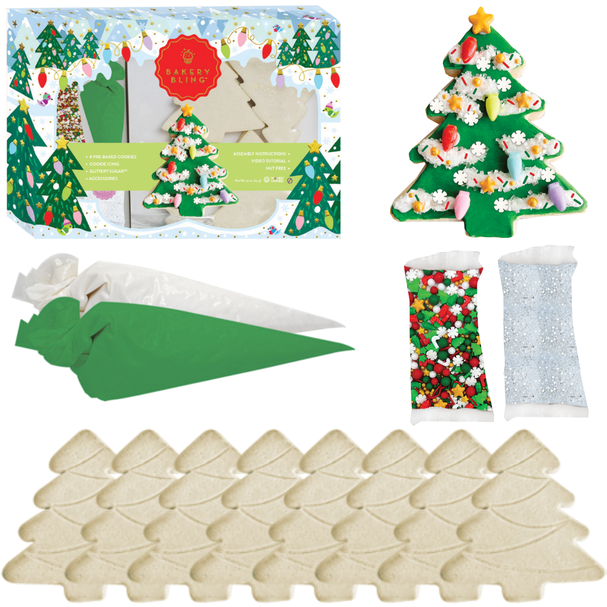 Starlight Tree & Gingerbread Person Designer Cookie Kit Bundle