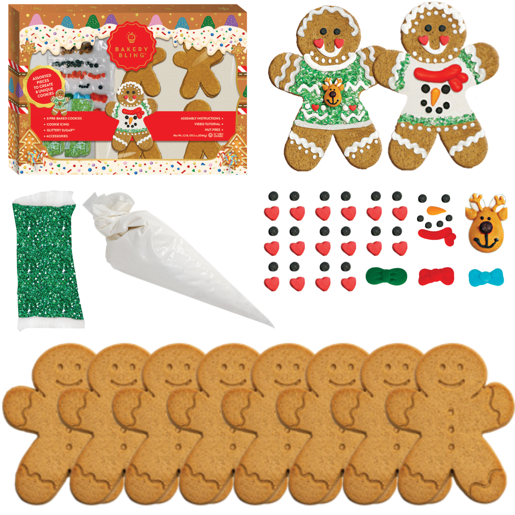 Starlight Tree & Gingerbread Person Designer Cookie Kit Bundle