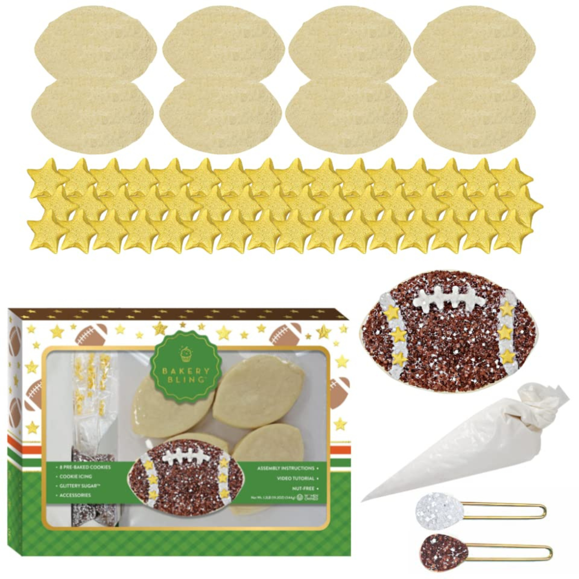 Sports Fan Designer Decorating Bundle (Cookie Kit, Cake Decor + Cupcake Kit)