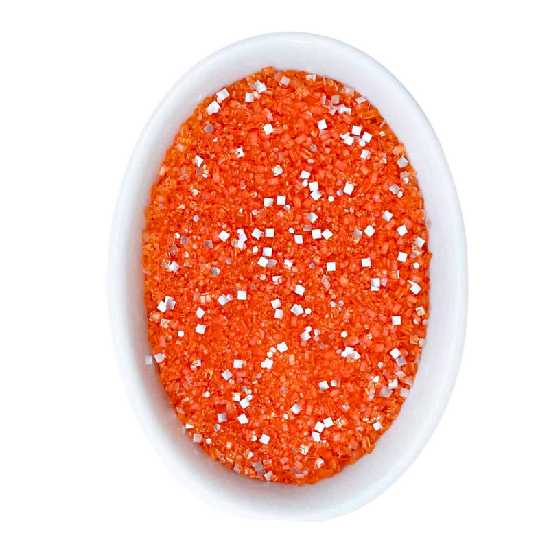 Orange and Silver Glittery Sugar™ - Bulk (6 Shakers Per Case)