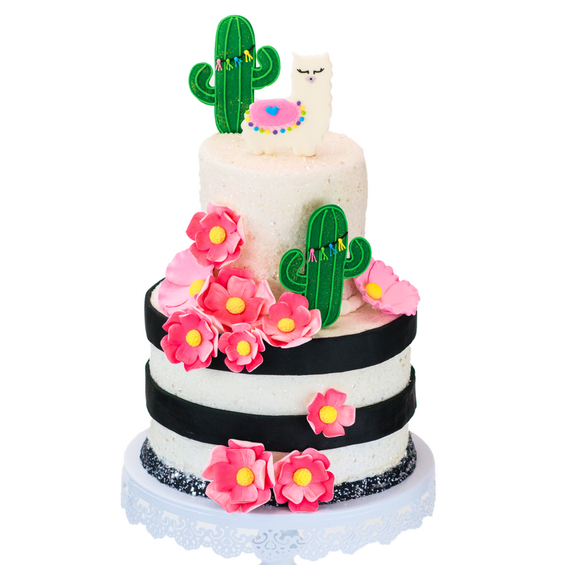 Cactus Llama Designer Cake Decor