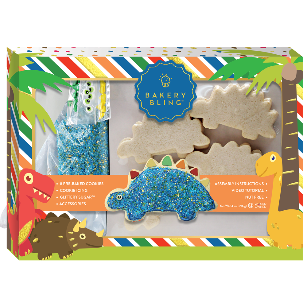 Dinosaur Designer Decorating Bundle (Cookie Kit + Cake Decor + Glittery Sugar)