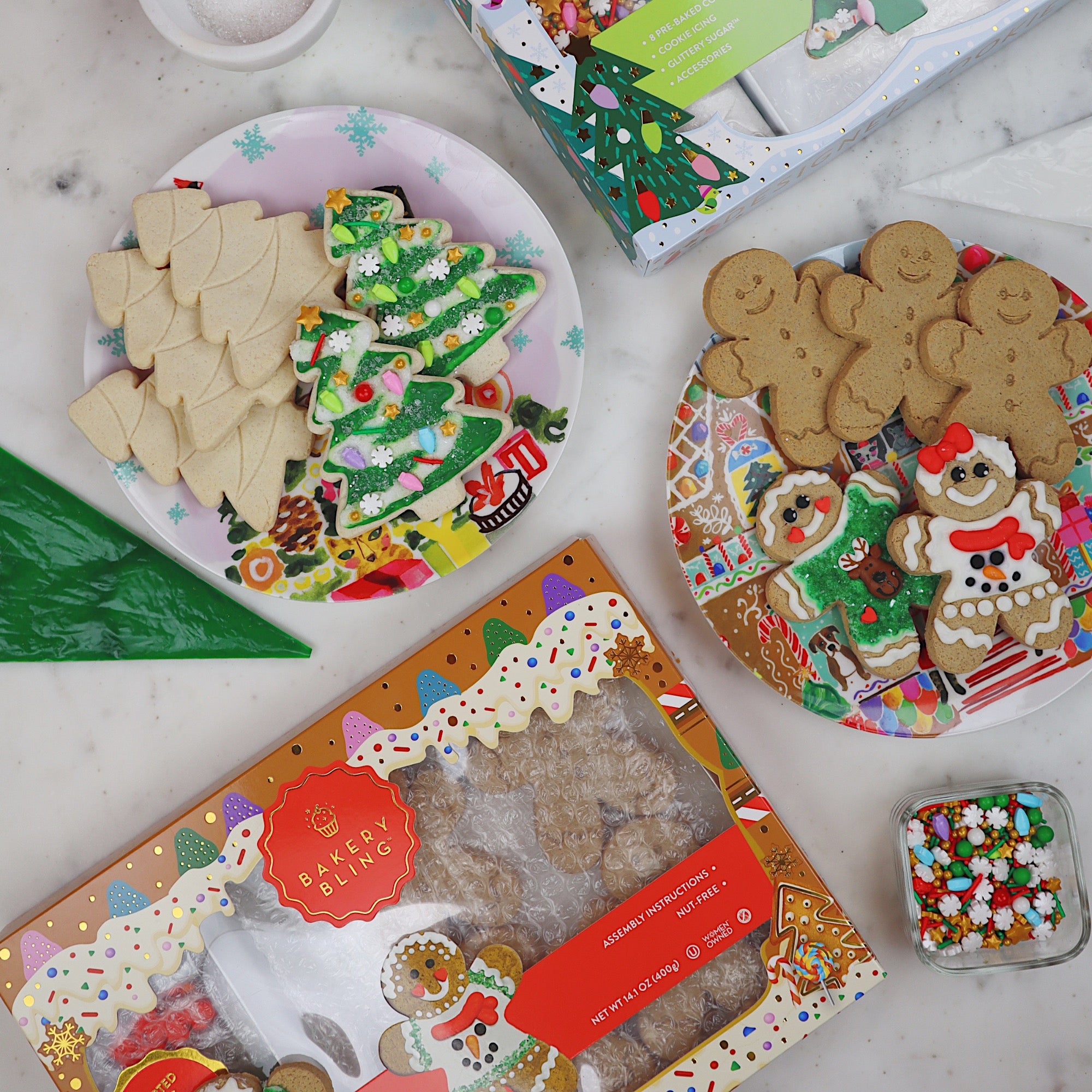 Starlight Tree & Gingerbread Person Designer Cookie Kit Bundle