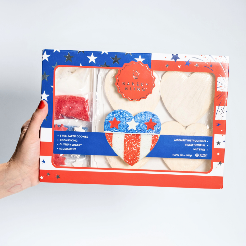 Patriotic Flag Heart Designer Cookie Kit