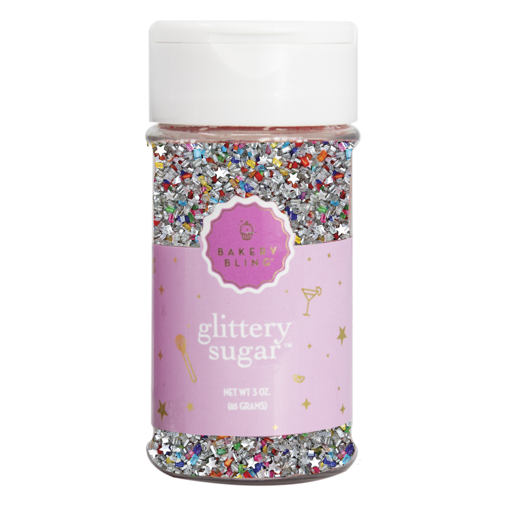 Metallic Silver Glittery Sugar™ - Bulk (6 Shakers Per Case)