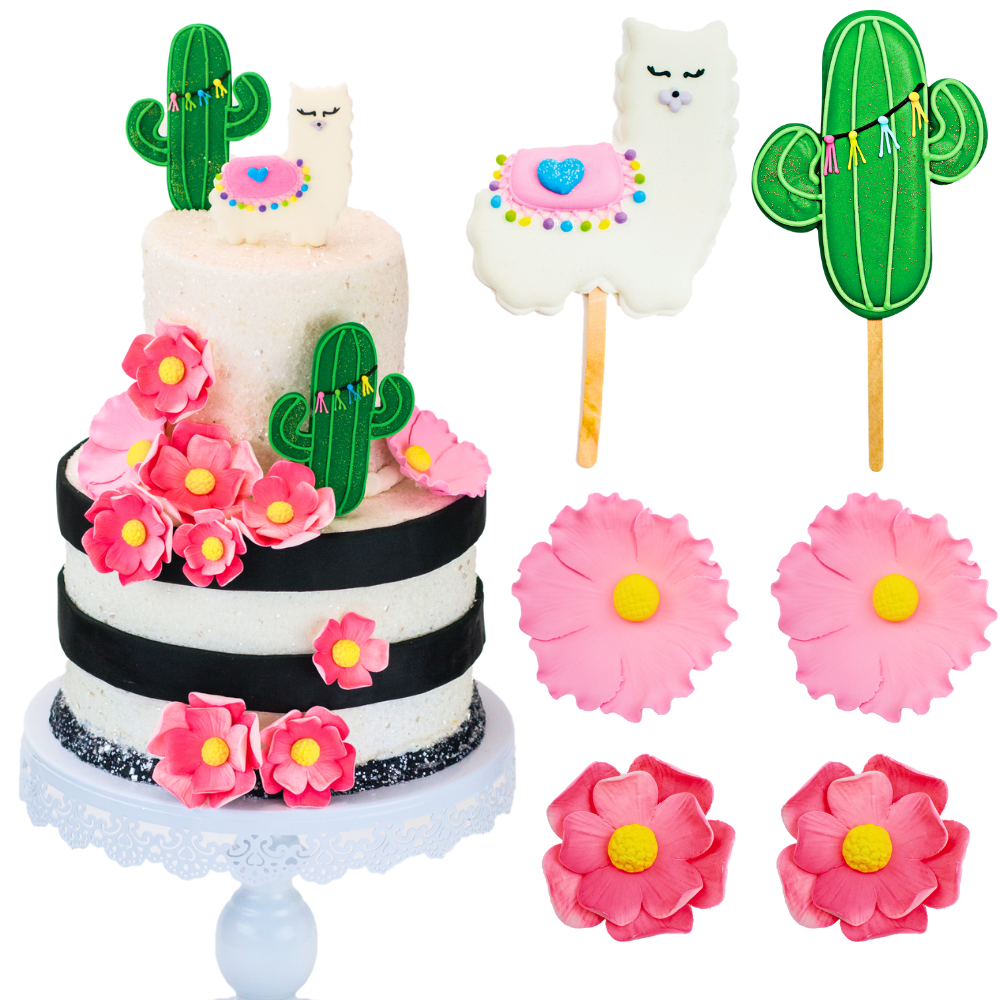 Cactus Llama Designer Cake Decor