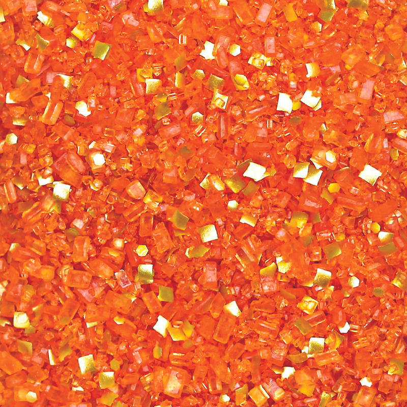 Orange and Gold Glittery Sugar™ - Bulk (6 Shakers Per Case)