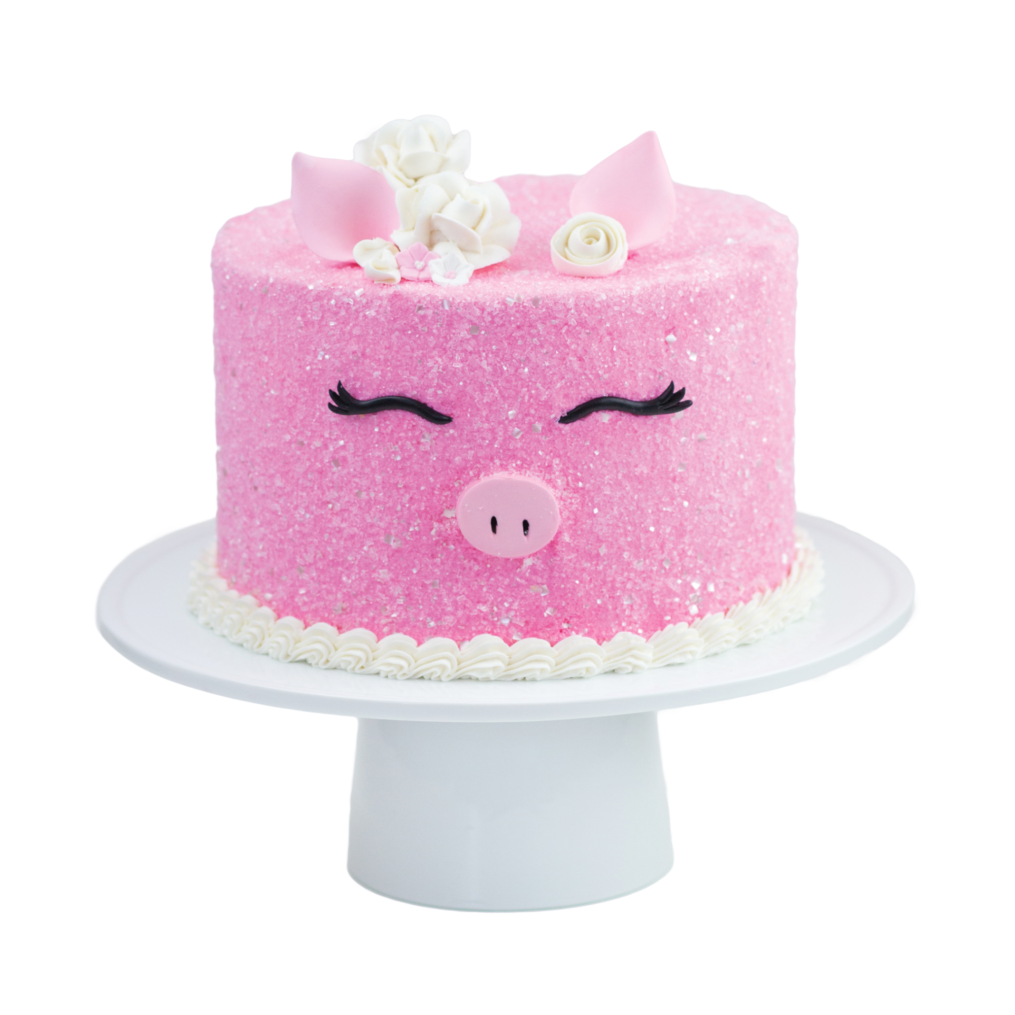 Pig Cake Decorating Bundle (Cake Decor + Light Pink Glittery Sugar)