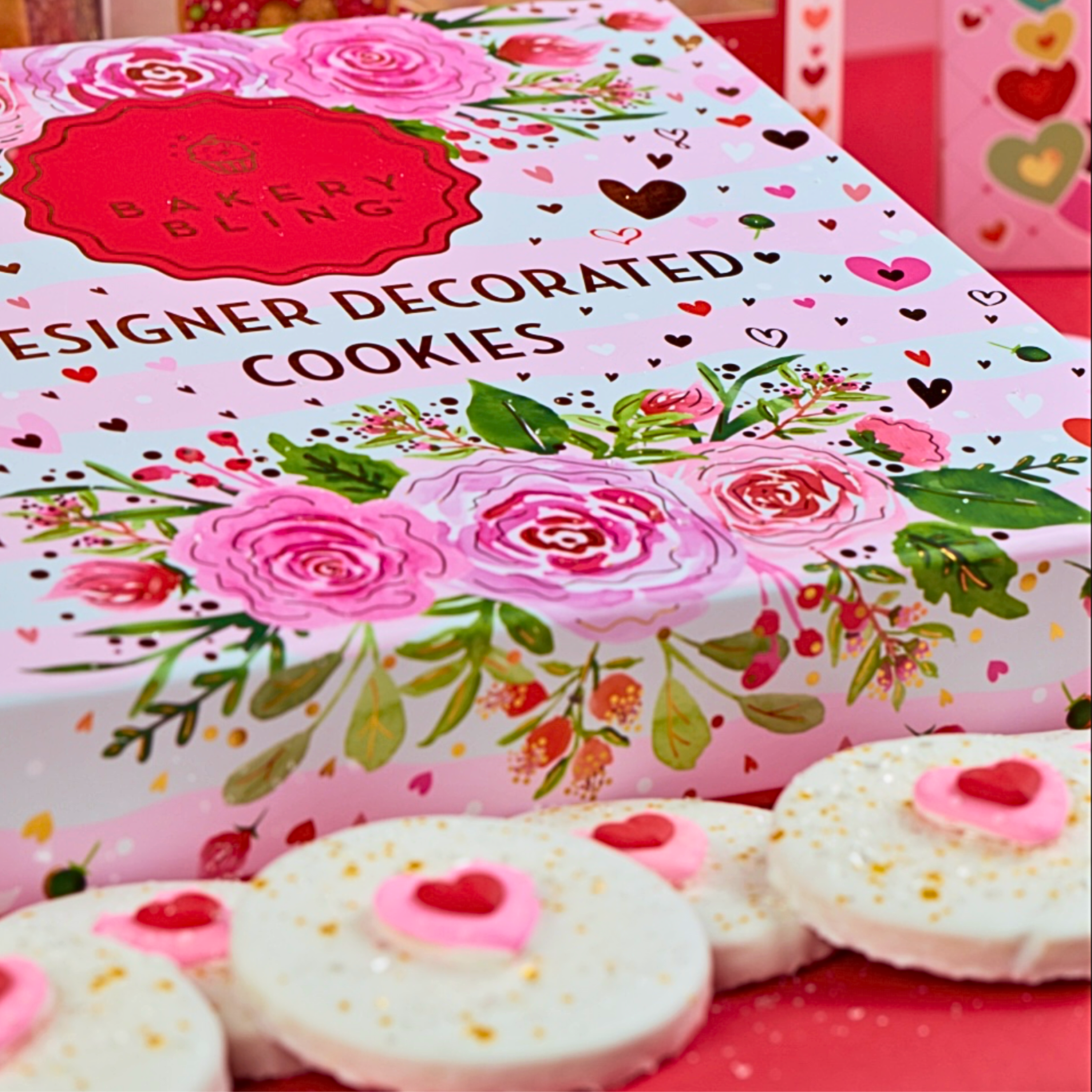 Valentine’s Day Designer Decorated Cookies