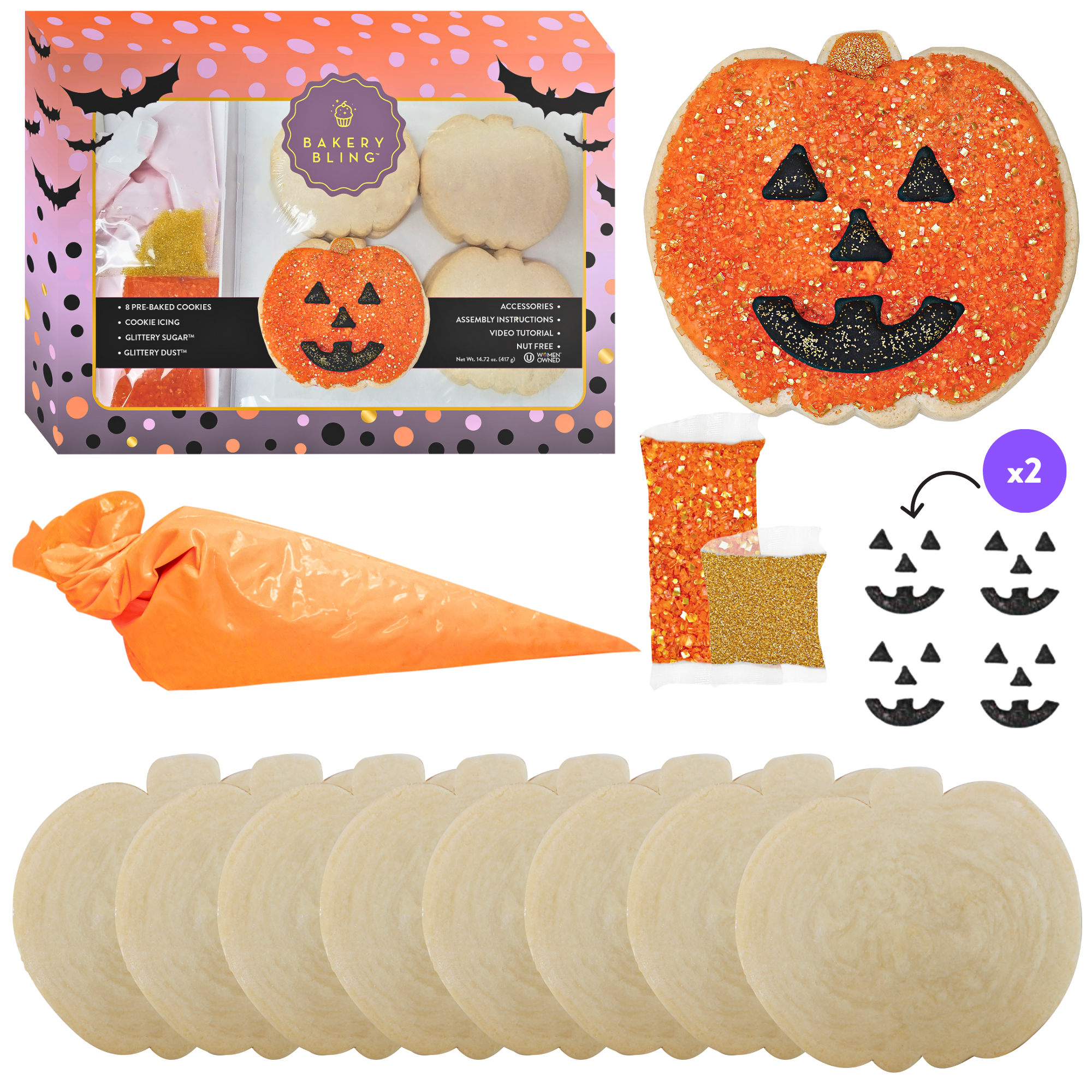 Ghost + Jack-o-Lantern Designer Cookie Kit Bundle