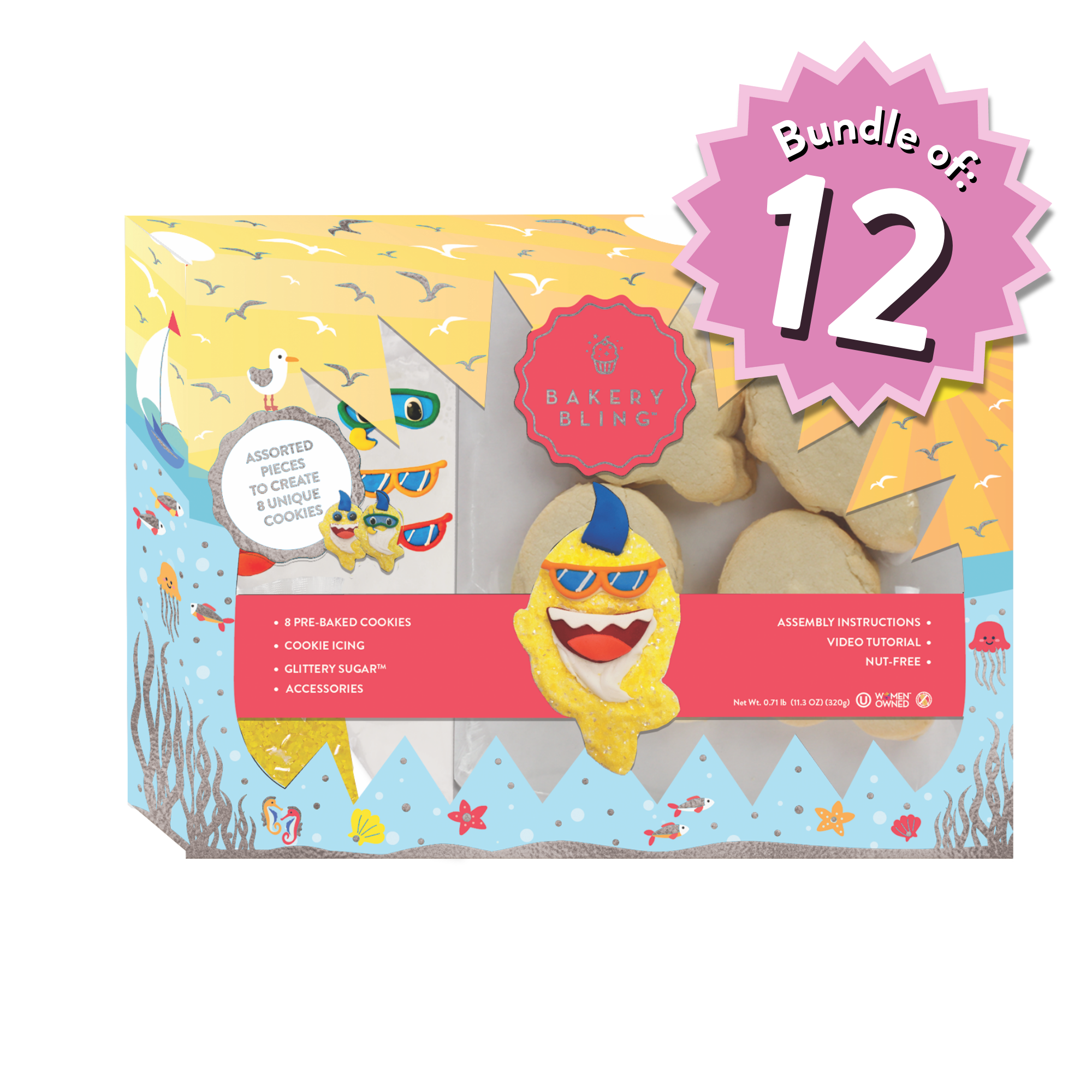 Shark Designer Cookie Kit – 12-Pack Party Bundle