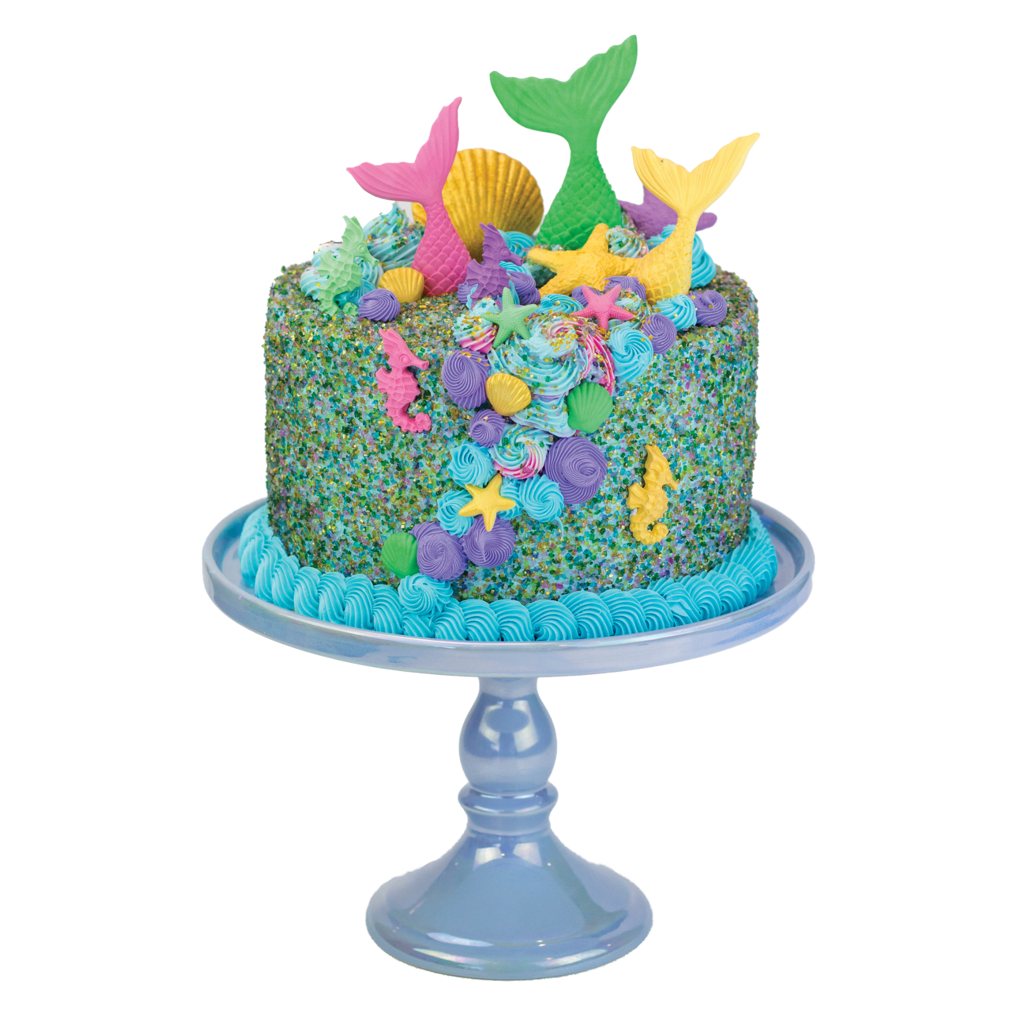 Mermaid Cake Decorating Bundle (Cake Decor + Glittery Sugar)
