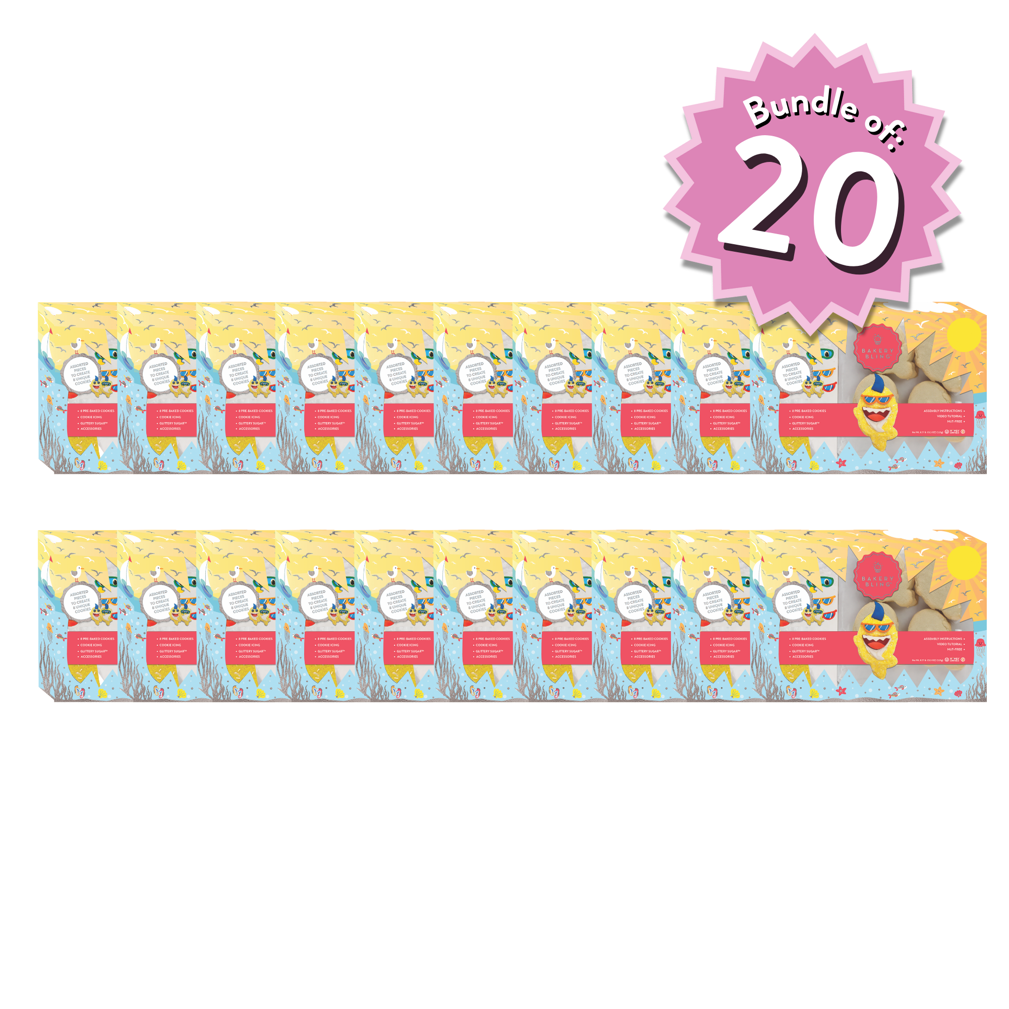 Shark Designer Cookie Kit – 20-Pack Party Bundle