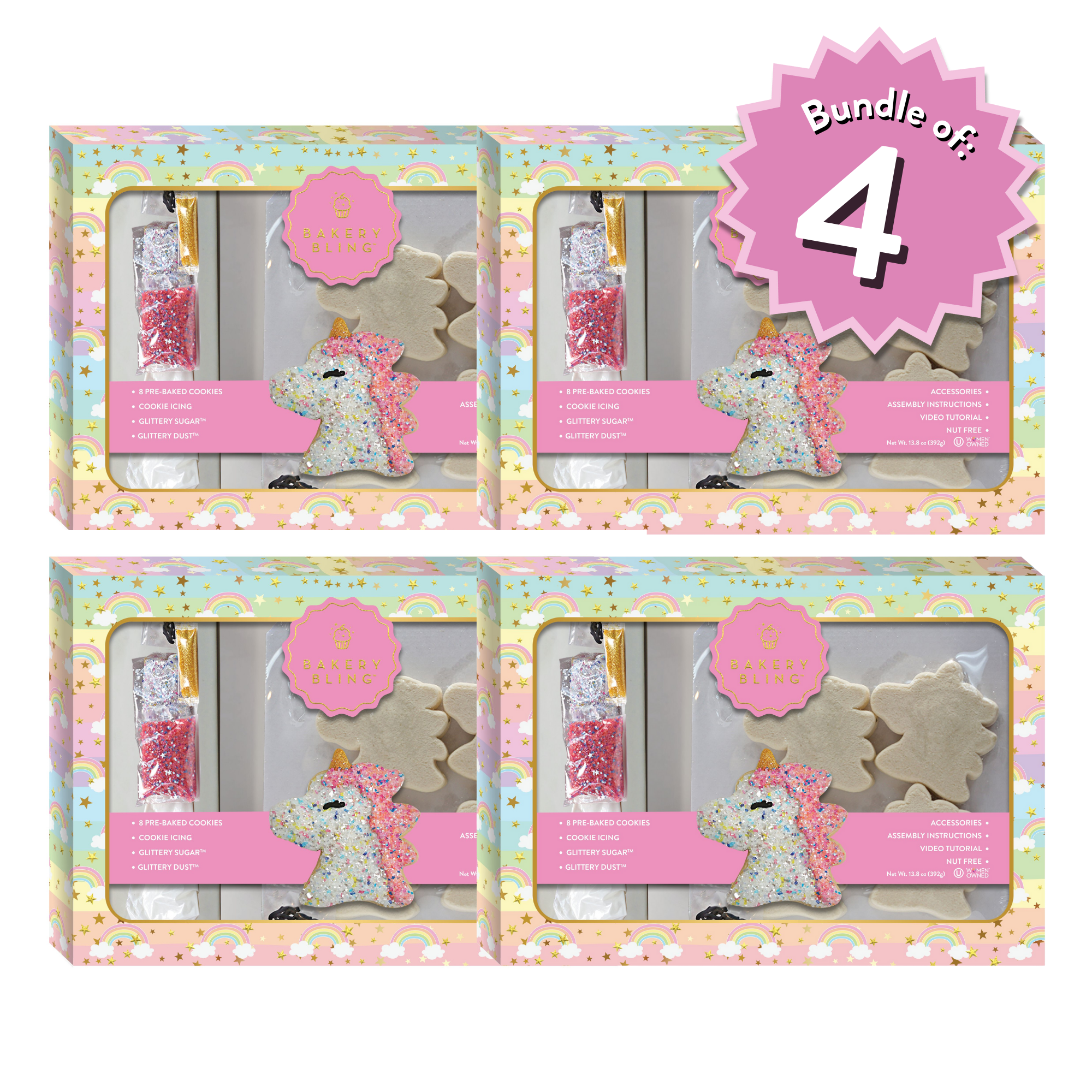 Unicorn Designer Cookie Kit – 4-Pack Party Bundle
