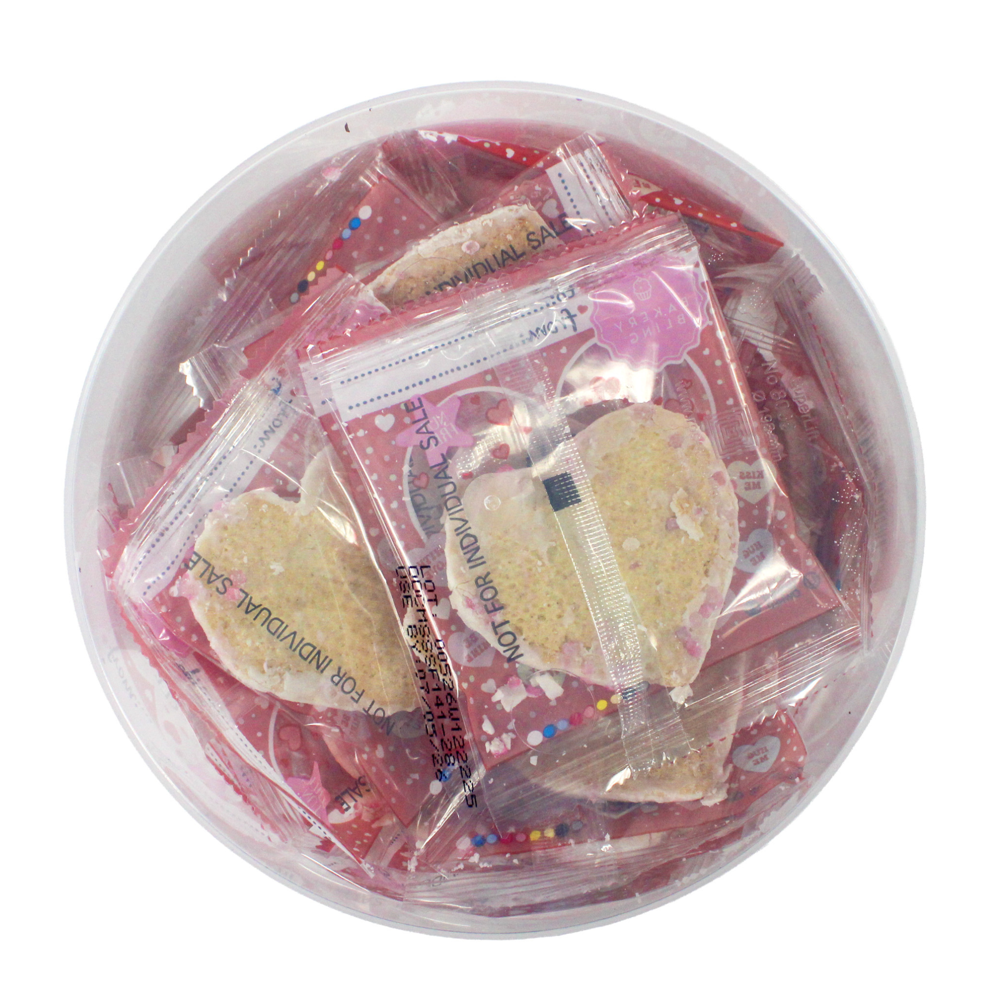 Valentine's Day Cookie Pail - 28 Individually Wrapped Iced Sugar Cookies
