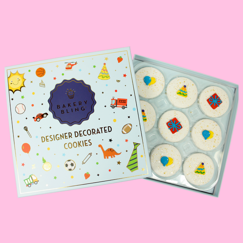 Blue Birthday Designer Decorated Cookies