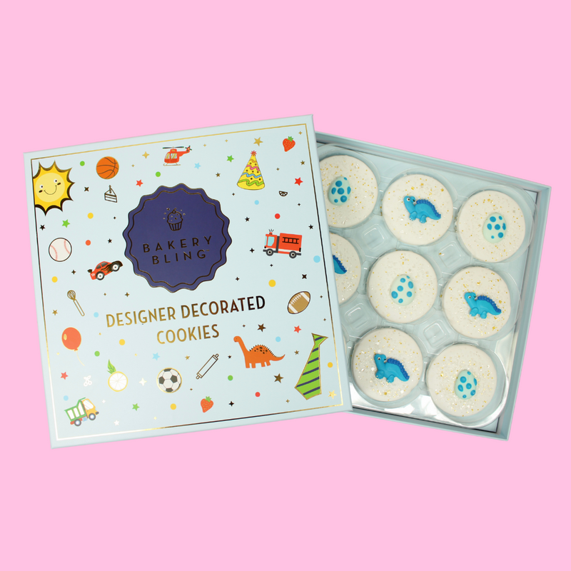 Blue Dinosaur Designer Decorated Cookies