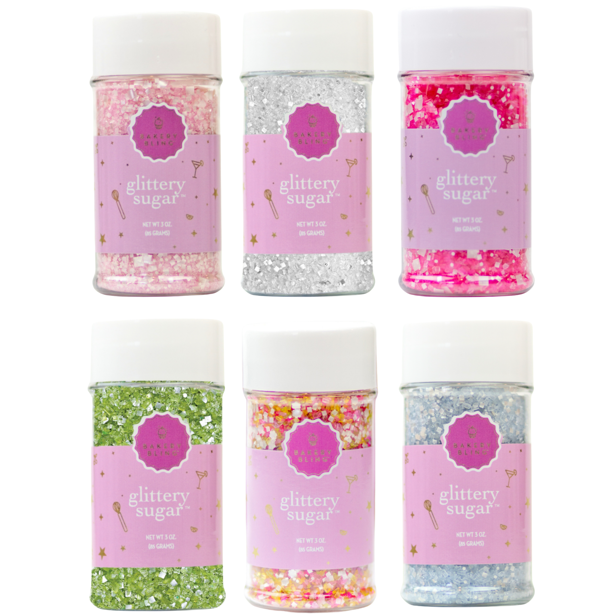 Springtime Pastel Favorites Glittery Sugar™ Bundle (Set of 6: Pink, Light Pink, In Bloom, Light Blue, Diamond, Light Green)