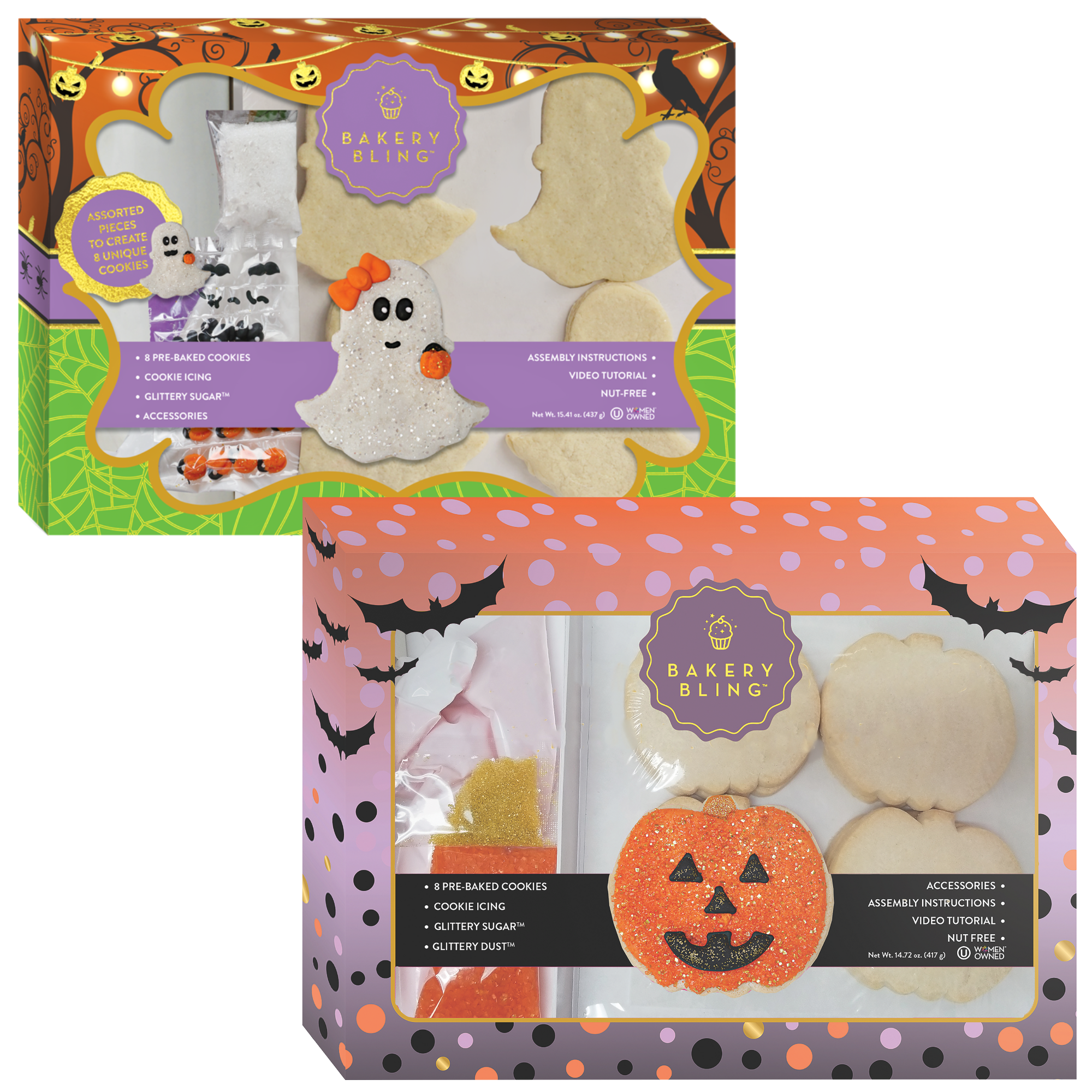 Ghost + Jack-o-Lantern Designer Cookie Kit Bundle