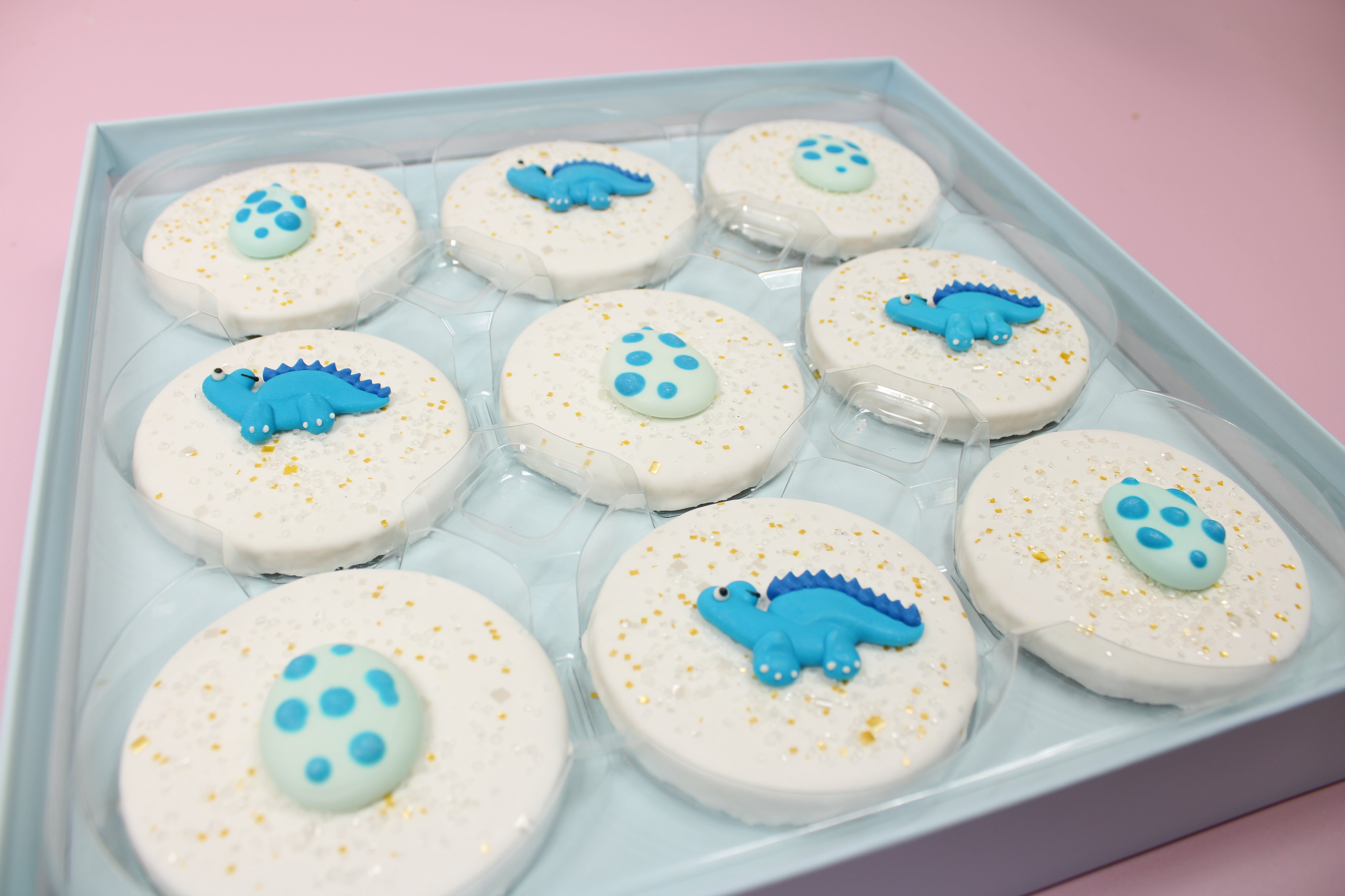 Blue Dinosaur Designer Decorated Cookies