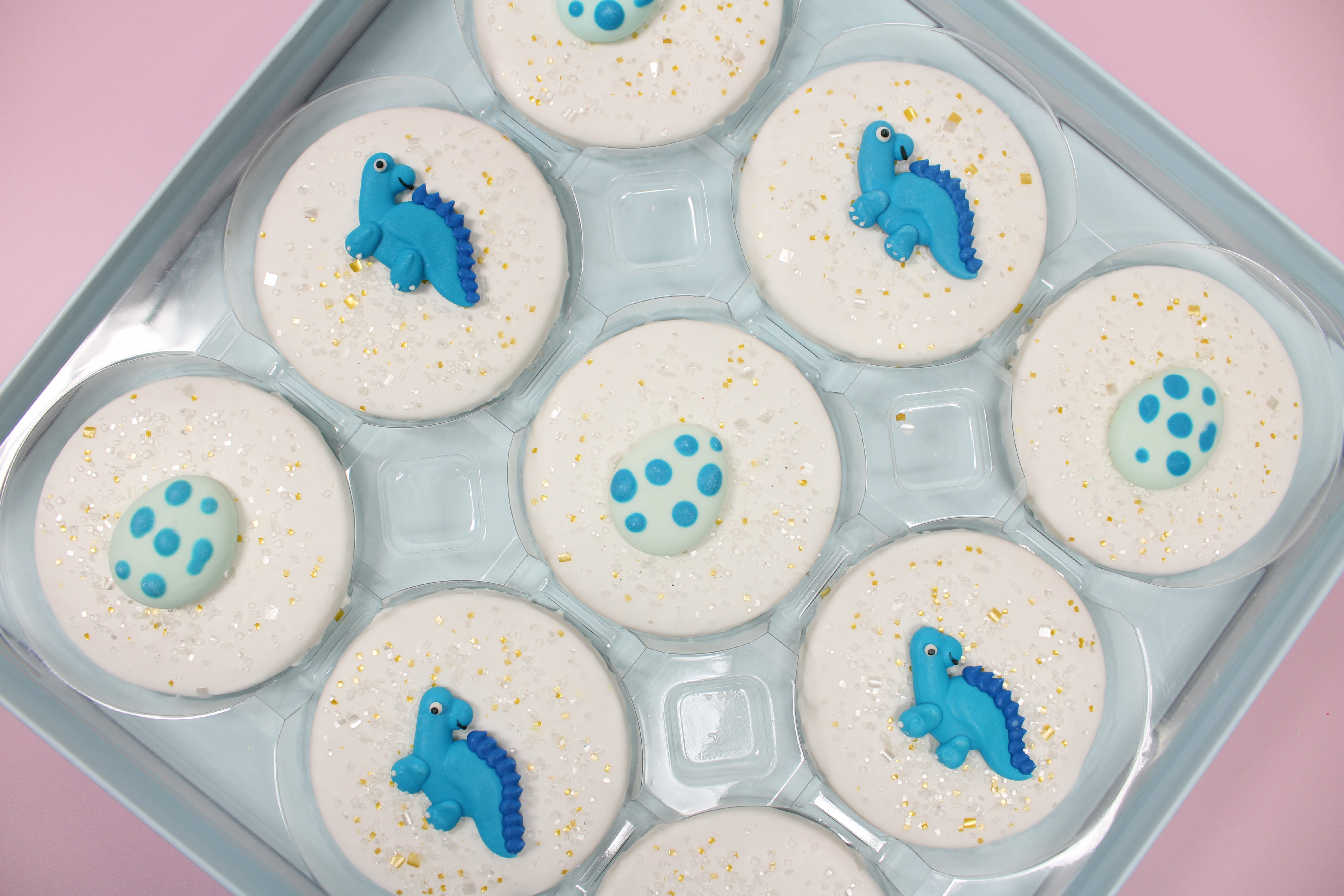 Blue Dinosaur Designer Decorated Cookies