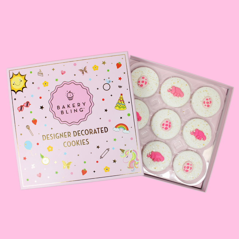 Pink Dinosaur Designer Decorated Cookies