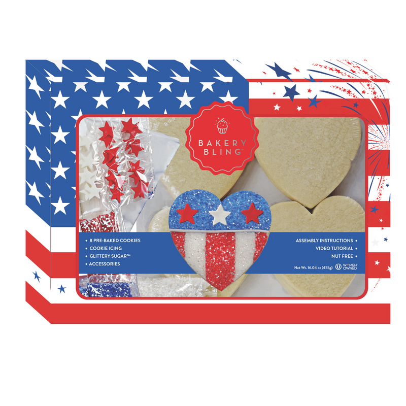 Patriotic Flag Heart Designer Cookie Kit