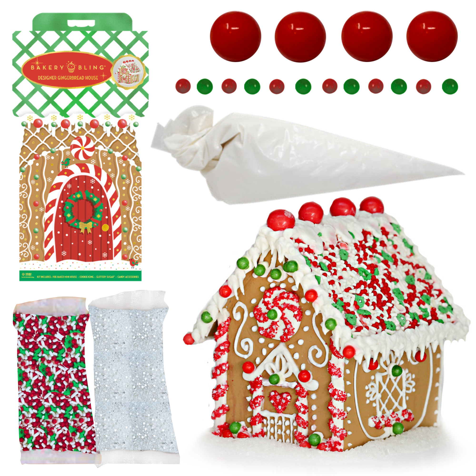 Red and Green Mini Gingerbread House