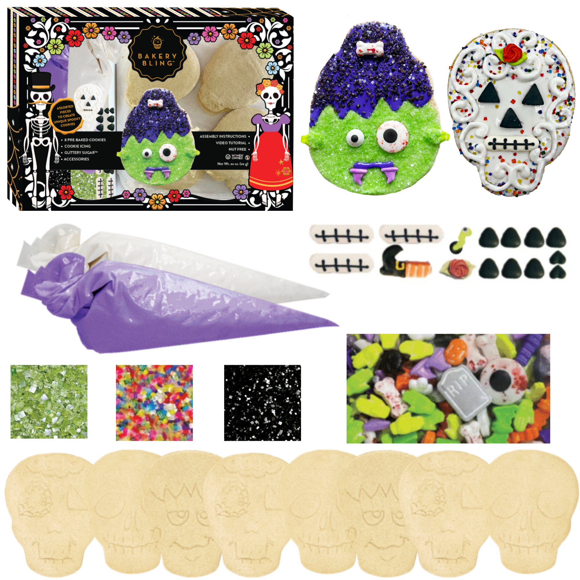 Sugar Skull Bundle (2 Mini Houses + Cookie Kit)