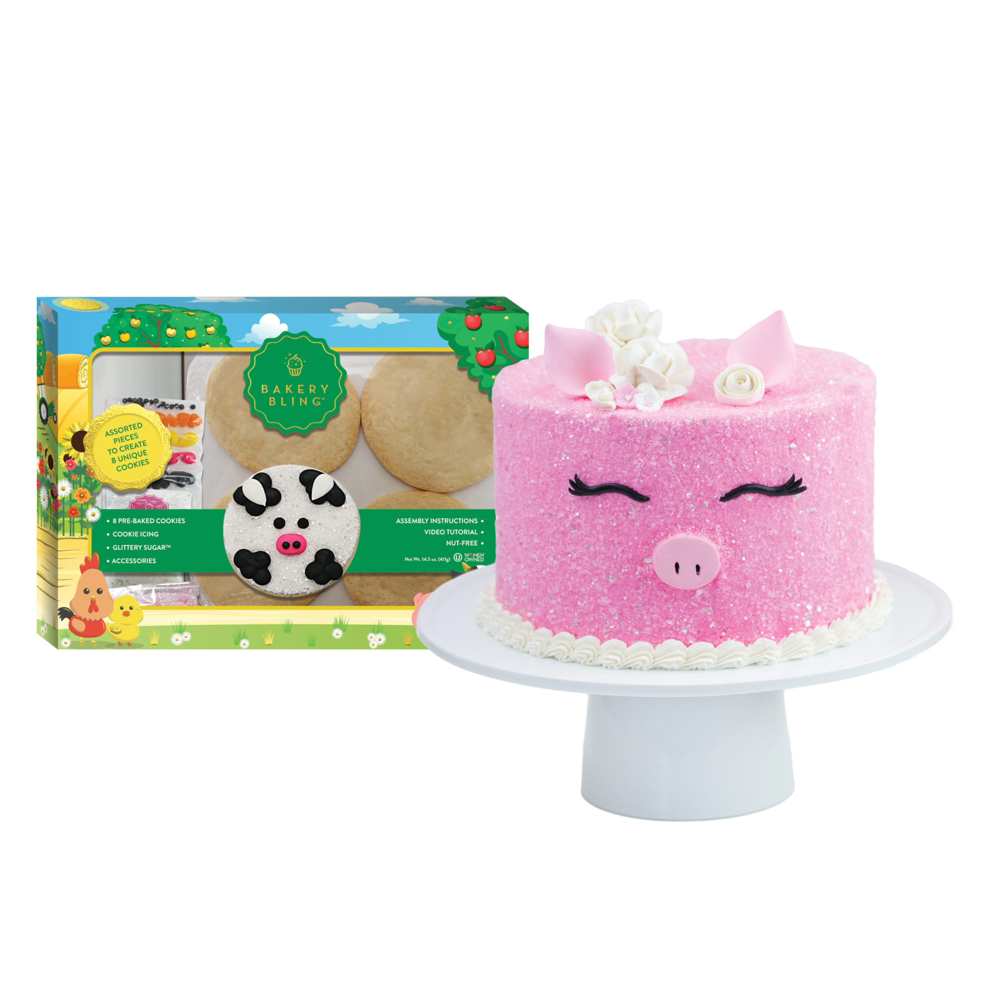 Farm Animal Designer Bundle (Cookie Kit + Pig Cake Decor)
