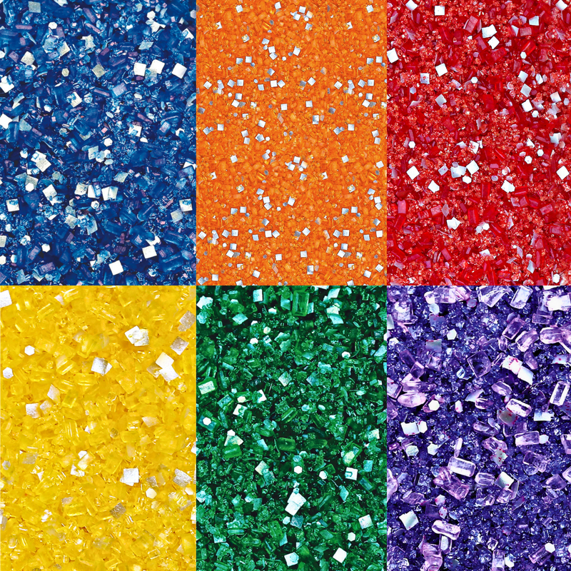 The Essentials Rainbow Classic Glittery Sugar™ Bundle (Set of 6 - Red, Yellow, Blue, Emerald, Purple, Orange)
