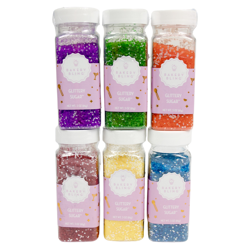 The Essentials Rainbow Classic Glittery Sugar™ Bundle (Set of 6 - Red, Yellow, Blue, Emerald, Purple, Orange)
