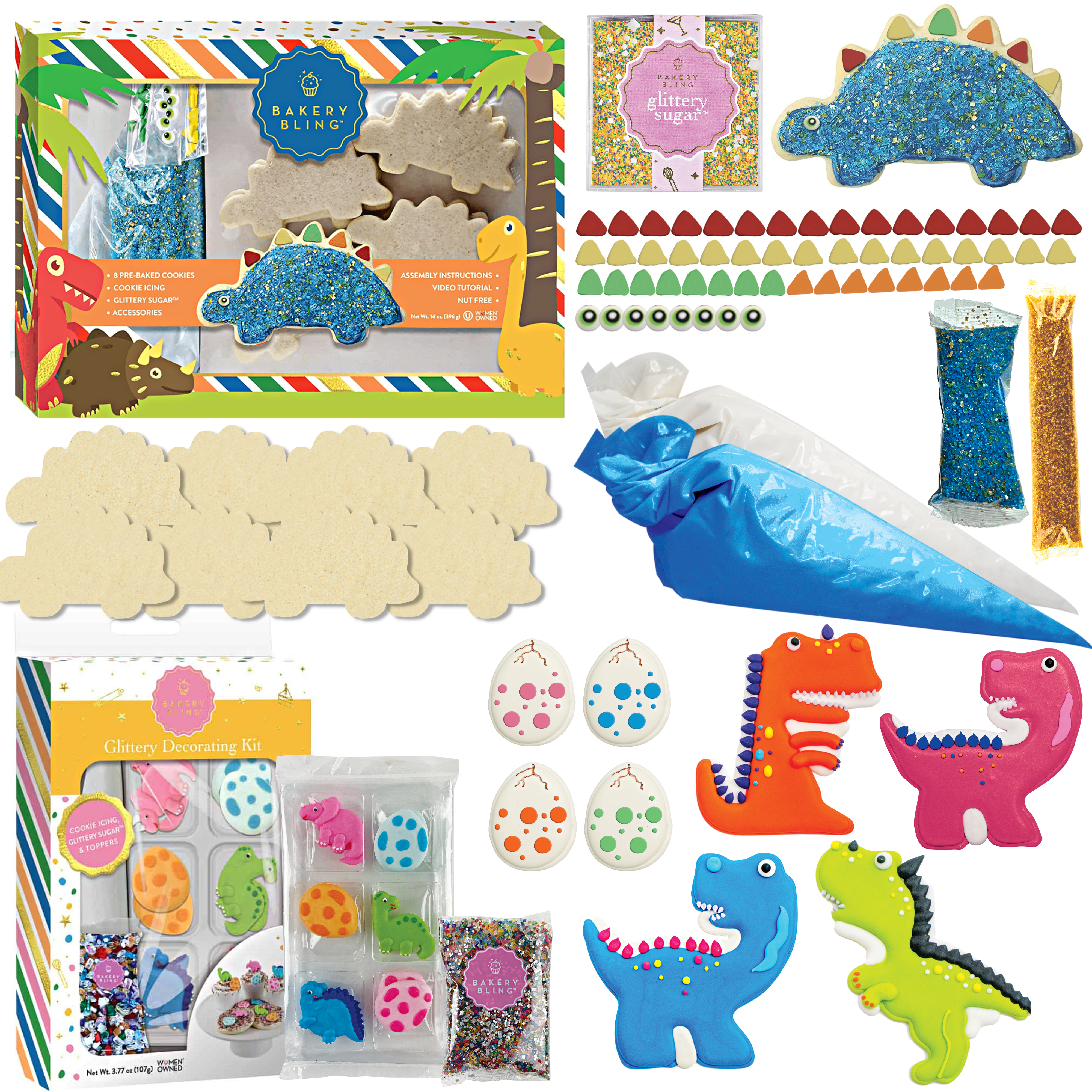 Glittery Designer Unicorn Bundle (Cookie Kit, Cupcake Decor Kit, Glittery Sugar and Cake Decor)